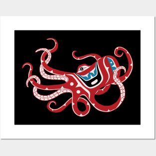 PNW Tlingit style Octopus Posters and Art